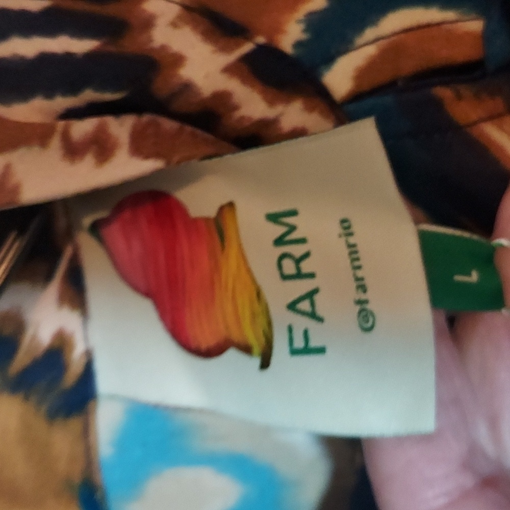 FARM Rio Women's Pineapple Ikat Raglan Sleeve Mini Dress Size Large - Picture 11 of 16